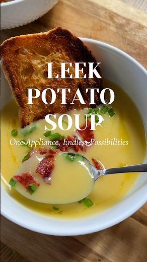 Creamy potato leek soup made dairy free! This blender blew my mind #easyrecipe #healthyfood #recipe