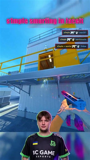 s1mple w/ senzu smurfing in faceit #cs2 #faceit