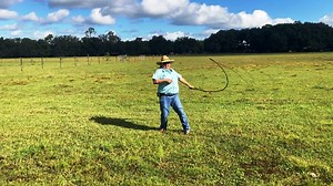 Cracker cowgirl shows off whip cracking skills, cattle