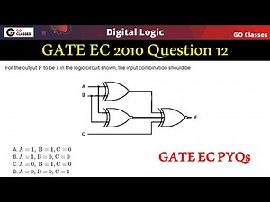 GATE EC 2010 Question 12 - Output F Logic Circuit - XNOR gate with 3 inputs