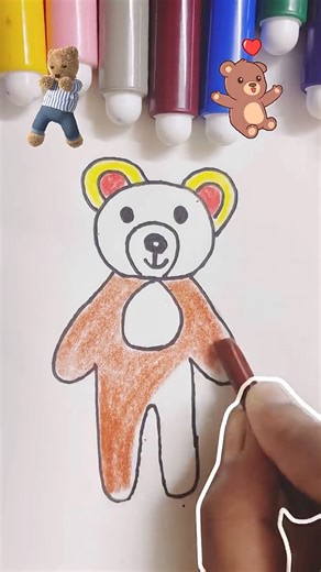 How to Draw Teddy Bear 🧸 #shorts #drawing