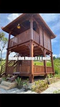 Stok Rumah Panggung Kayu Jati #Rumah Kebun Minimalis Jati 2 Lantai Harga murah !!