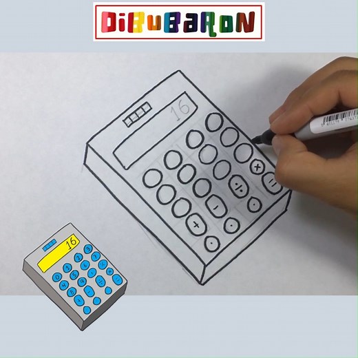como dibujar una calculadora | Dibujos faciles | DibuBaron