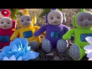 Four Happy Teletubbies in real life
