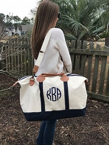 Extra Large Monogrammed Canvas Duffle Bag – Travel Weekender Tote - Etsy