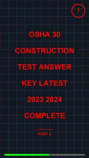 OSHA 30 Construction Test Answer Key Latest 2023 2