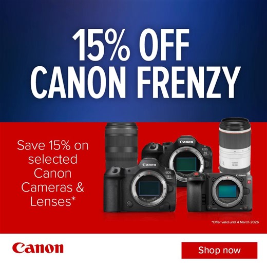 Save 15% on selected Canon cameras and lenses for a limited time. Shop the Canon Frenzy sale now. | Ted's Cameras