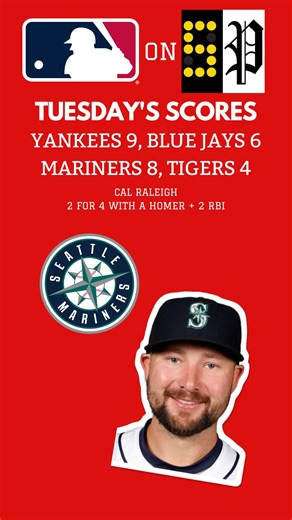 Your morning #MLB Scoreboard Page: Yankees 9, Blue Jays 6 Mariners 8, Tigers 4 | MLB on Scoreboard Page