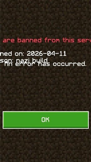 banned on:2026-04-11 reason: nazi build #minecraft #memes #viral #fyp #funny ‪@Magni_playsYt‬