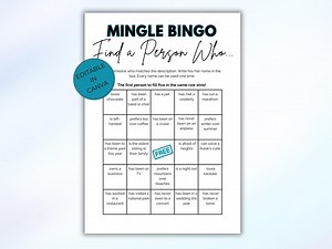 Editable Mix and Mingle Bingo - Printable Ice Breaker Game With Get to Know You Questions, Workplace Bingo, Coworker Bingo for Parties - Etsy