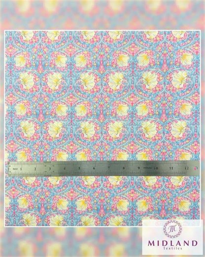 William Morris Pimpernel Pastel Pink Fabric – 115cm Wide – Premium Polycotton M2091