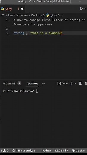 How to print first latter of string in uppercase if word in lowercase.