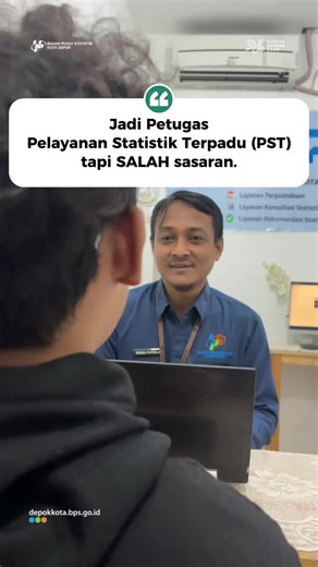 📊 Petugas Pelayanan Statistik Terpadu (PST) BPS Kota Depok siap melayani kebutuhan statistik Anda! Layanan yang tersedia: ✔️ Permohonan data ✔️ Konsultasi statistik ✔️ Metadata statistik ✔️ Rekomendasi kegiatan statistik Bukan layanan lainnya ya, jangan keliru lagi 😉 #pelayanan #PST