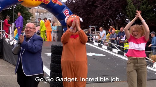 805K views · 2.2K reactions |  Activate turbo mode!  Go Go Gadget is hitting the track at the #RedBullSoapboxRace, and let's just say... the inspector would be proud. ️️ See more in the series premiere TOMORROW at 9p on Discovery! | Discovery | Facebook