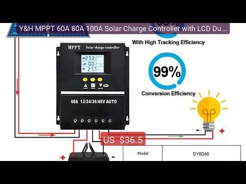 Y&H MPPT 60A 80A 100A Solar Charge Controller with LCD Dual USB Out... — Top Rated 2026 | Buy Now!