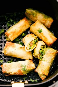 Recipe here: https://therecipecritic.com/air-fryer-avocado-egg-rolls/ Crispy and golden on the outside, creamy and decadent on the inside, you have to try these! | The Recipe Critic