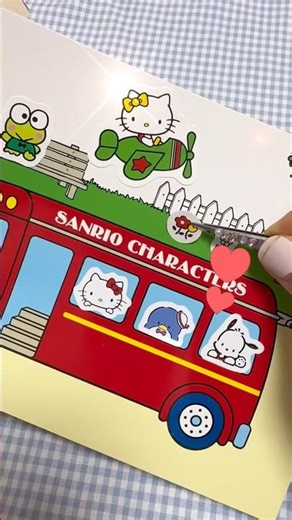 Decorating Sanrio Bus with Cute Stickers 🎀💜✨ #Shorts #Sanrio #BTS #サンリオ #シール