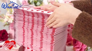 Whaline 50Pcs Valentine Bubble Mailers Red Heart Poly Padded Envelope Self Seal Mailer Bag For Small Business Boutique Packaging Mailing Makeup Clothes Document, 6 x 9 Inch