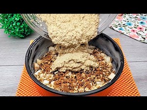 1 cup oatmeal and 3 apples. This German apple pie was the most popular in Germany