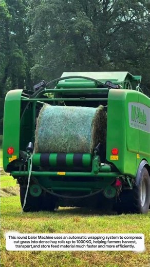 Round Baler Machine Automatic Wrapping System Produces 1000KG Hay Rolls Faster