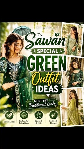 💚 Sawan Special Green Outfit Ideas 🌿✨ Must Try Traditional Looks ‪@DilseVlogs_15‬