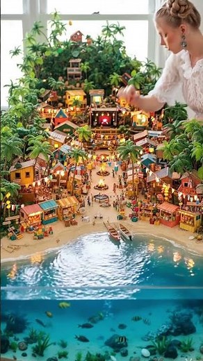 Hyper Realistic Miniature Beach Festival Village 🌴