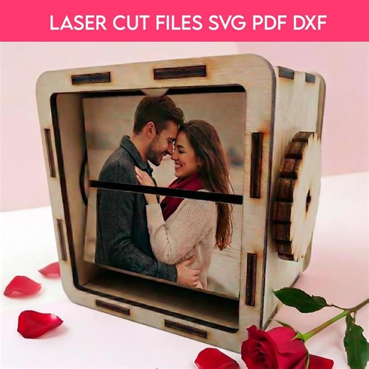 Valentine Day Flipbook Photo Box Laser Cut 3mm | Vector svg dxf pdf | DIY Gift | Instant Download - Etsy México