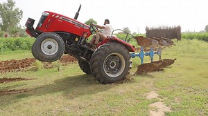 Gear Brake testing demo of Massey 9500 tractor in 3 MB plough Plug ! Stunts ! Demo ! Powerful | Raju ki Masti