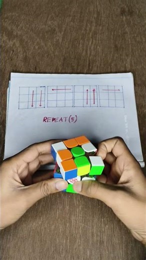 Cube Solved In 4 MOVES #cubing #rubikscube #viral