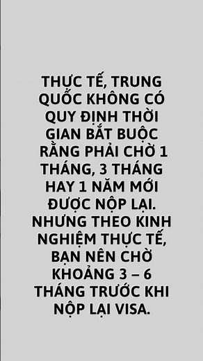 Bị từ chối visa Trung Quốc thì bao lâu xin lại được?