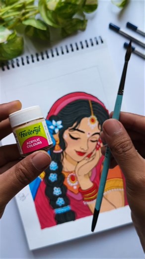 🎨🌸 How to Draw & Colour Beautiful Radha Rani Step by Step | Easy Beginner Radha Drawing 💖✨ #art #yt