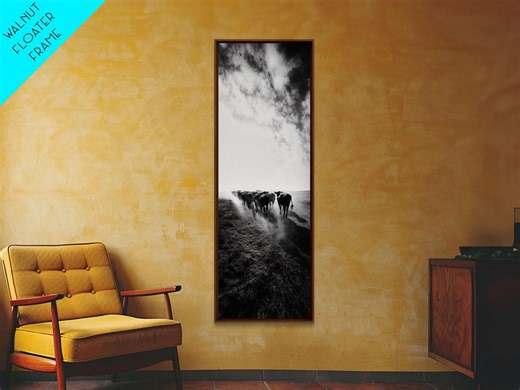 Dusty Cattle Drive Framed Canvas Print: Rustic Western Wall Art - Etsy