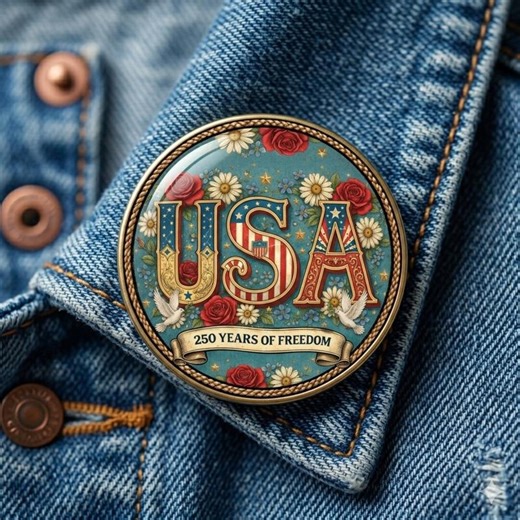 America 250th Anniversary Button Pin, 250 Years of Freedom Badge, Patriotic 1776-2026 Commemorative Pin Gift, July 4th 2026 Accessory 07 - Etsy