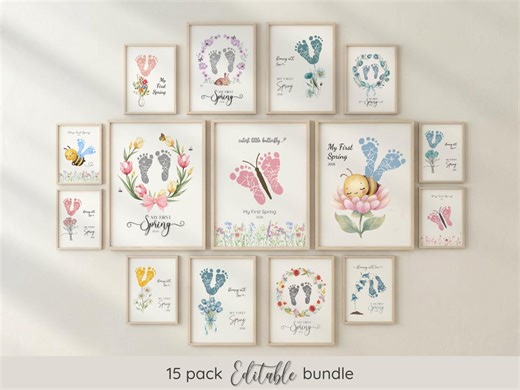 15 Pack - Editable My First Spring Printable Bundle | Spring Crafts for Kids, Babies, Infants and Toddlers - Etsy