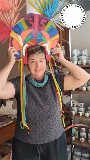 Hat's Off to 35 years of Annie Sloan Chalk Paint 🥳👒👑🎩🎨 Back in the Autumn @anniesloanstagram invited you to make a hat to help celebrate this incredible milestone year of 35 years in business. Thank you to everyone that got involved in the creative challenge, we were blown away by your talents. Thank you too for everyone's kind support this year. Here's to an even more colourful future! 🙌🎨🖌️ Description: montage of clips of handmade hats and their wearers | Annie Sloan US