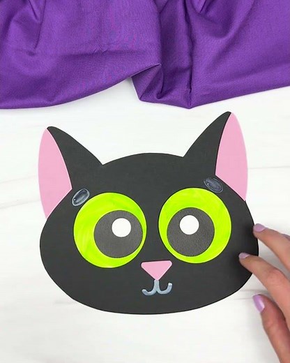 Black Cat Puppet Craft 1