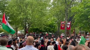 "Let them walk!" Hundreds of Harvard students walked out during their commencement ceremony. | USA TODAY