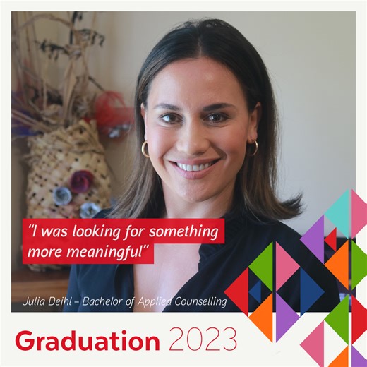 Our Degree and Diploma Ceremonies are coming up at the end of the month. Over the course of May, we’re profiling the Class of 2023 who are already making a difference in the community with the skills they learned at MIT. Julia (Ngāti Maniapoto) had a long career in the fashion industry. Her time as a Brand Account Manager for a major Canadian line took her to work in Montreal, Australia and around Aotearoa. There were plenty of cool parties, launches and store openings to go to. However, as a lo