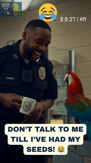 Even the parrot’s running on caffeine at this point ☕🦜💀 Break room incident — parrot caught loitering by the coffee machine. Claims it’s ‘coffee break time’ and orders a double shot. ☕🦜 #bodycam #virtualpatrolusa #funnyanimals #cops #talkingparrot #viralvideoシ #viralchallenge #viralvideoシfyp #comedy #usapatrol #funnyvideos #usa #canada #australia #uk #cute #baby | Virtual Patrol USA