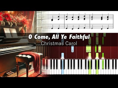 O Come, All Ye Faithful - Piano Tutorial with Sheet Music