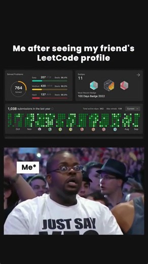 When Your Friend's LeetCode Profile Is INSANE 💀😭 #developer #coding #programming #leetcode #profile