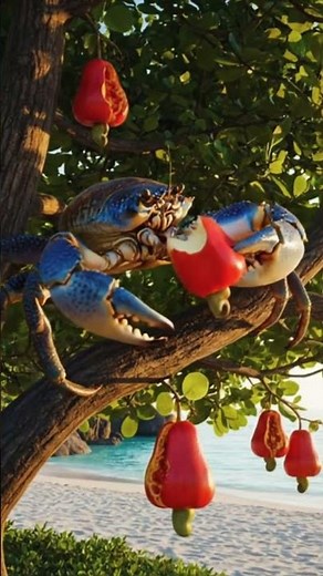 Coconut Crab Eating Cashew Nut — Extreme Nature Moment! #4kwildlife