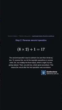 Input/output tables (function machines) | Melbourne Selective Entry High School Exam Practice| Maths