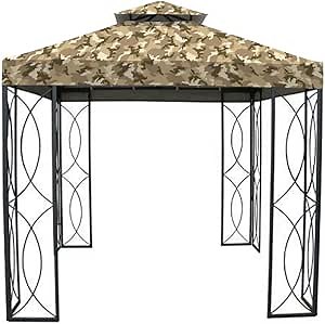 Garden Winds Replacement Canopy for The Garden Treasures 8x8 S-582D Gazebo - Standard 350 - Camo Sand