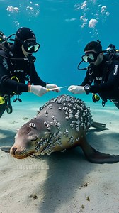 Scuba Divers Rescue Trapped Sea Lion In Need! #Rescue #animals #Wildlife | Peter experience
