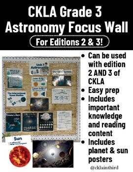 CKLA Grade 3 Astronomy Unit Focus Wall- For Editions 2 & 3!!