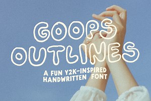 Goops Outlines! Handwritten! Font!, a Font by Studio Funshop by Kelli