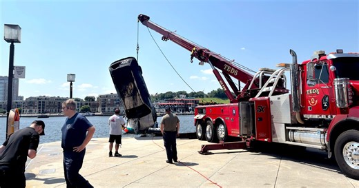 Body found in vehicle submerged in Baltimore's Inner Harbor