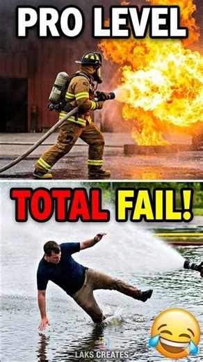 Extreme Firefighter Skills & Fails! 🚒 #shorts