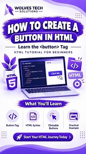 How to Create a Button in HTML | HTML Button Tag Explained #Shorts